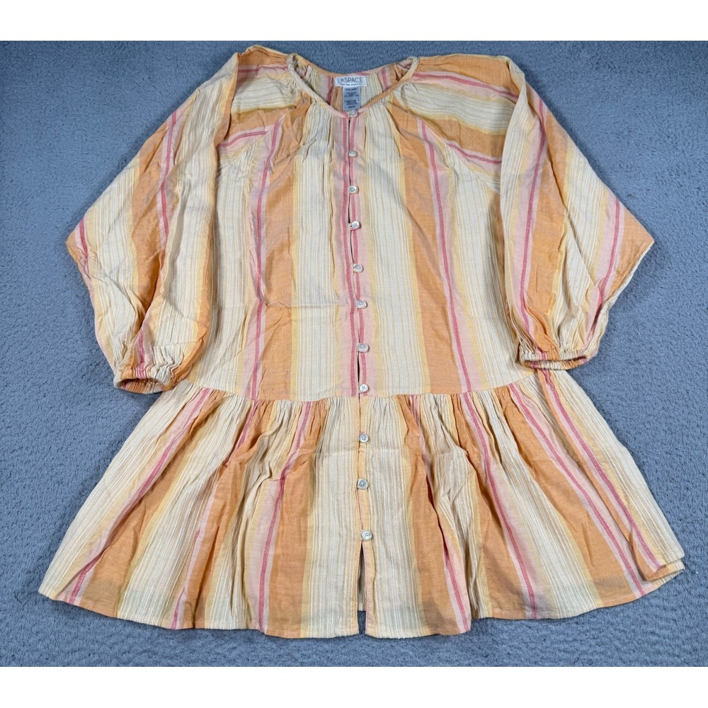 L*Space Mini Dress Women's XS Orange Striped Fit & Flare Striped Vida Resortwear